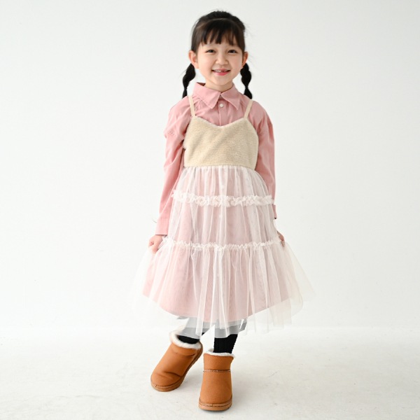 【25FW】ファー チュールワンピース / アイボリー