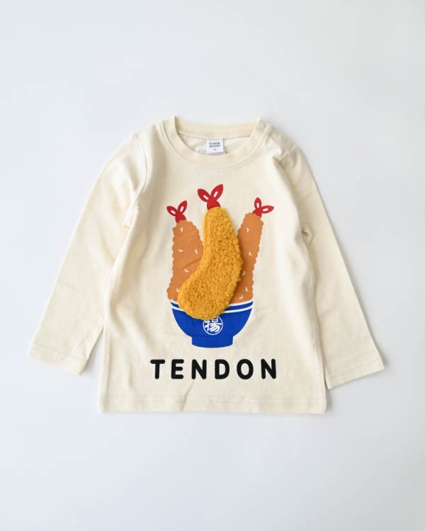 【チークルーム】メガ海老天ロングＴシャツ / アイボリー