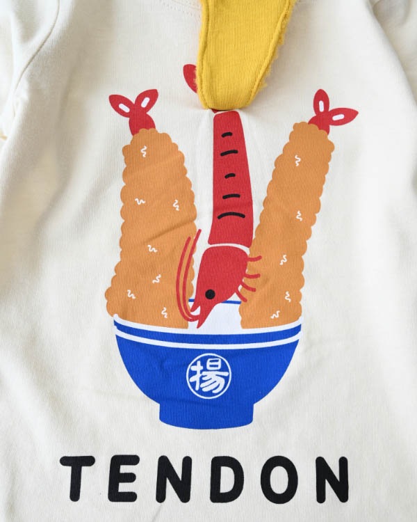 【チークルーム】メガ海老天ロングＴシャツ / アイボリー