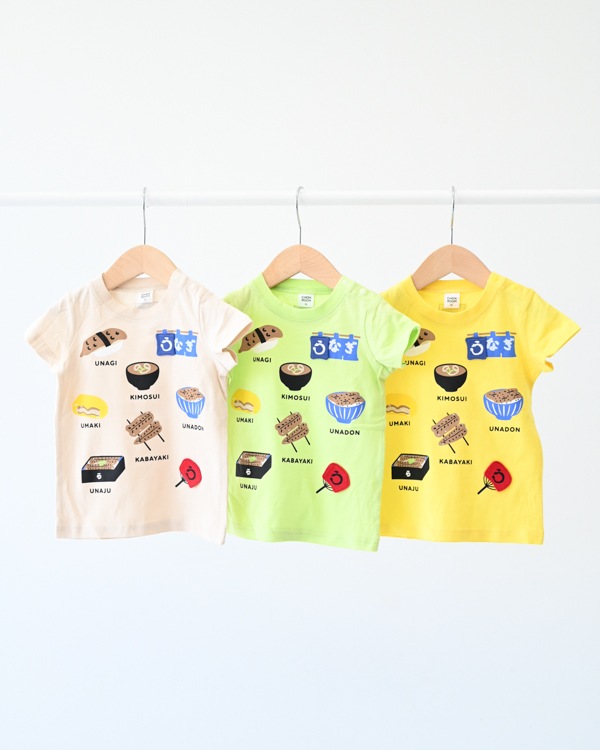 【チークルーム】うなぎづくし Tシャツ / ライトグリーン