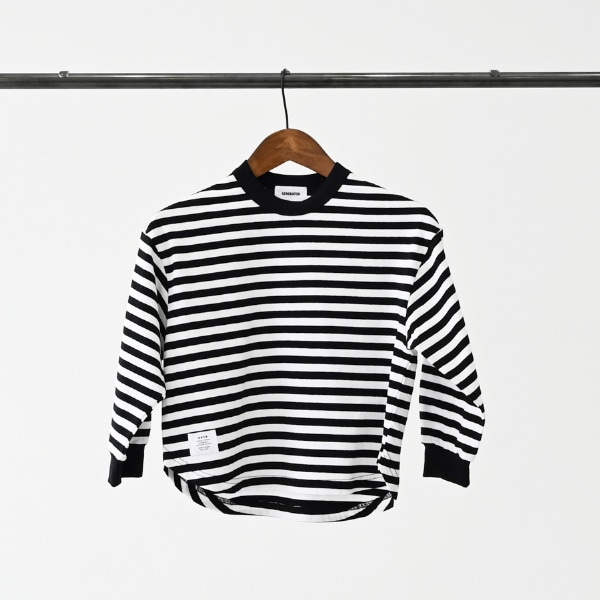 【25FW】ボーダー L/S Tシャツ / ブラック