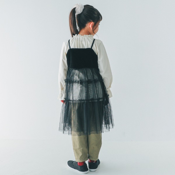 【25FW】ファー チュールワンピース / ブラック