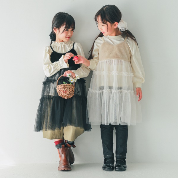 【25FW】ファー チュールワンピース / ブラック