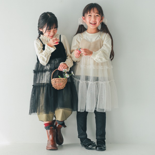 【25FW】ファー チュールワンピース / ブラック