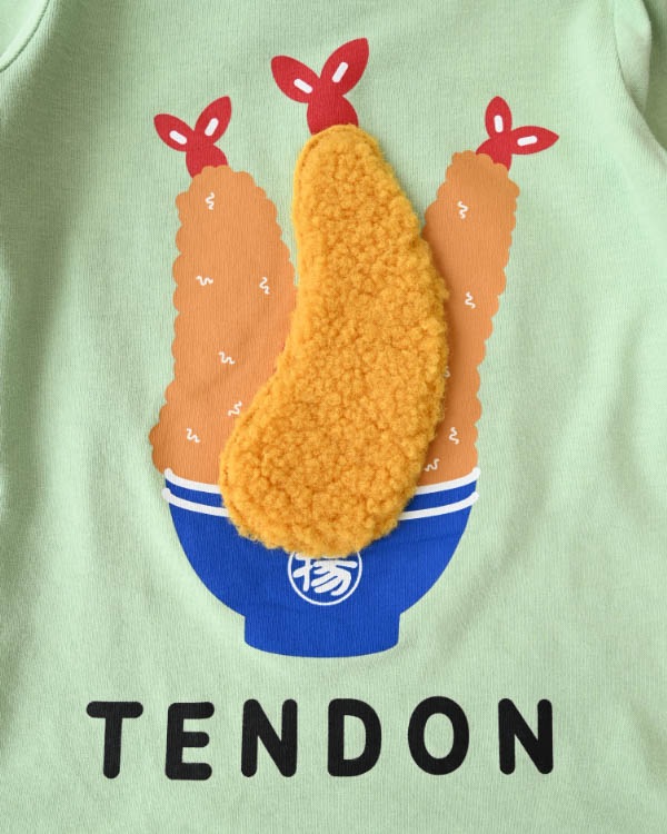 【チークルーム】メガ海老天ロングＴシャツ / グリーン