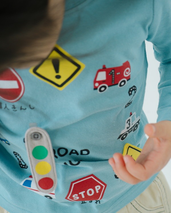 【チークルーム】信号機時計 ロングTシャツ / ブルー