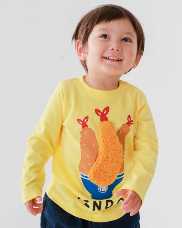 【26PS】メガ海老天ロングTシャツ / イエロー