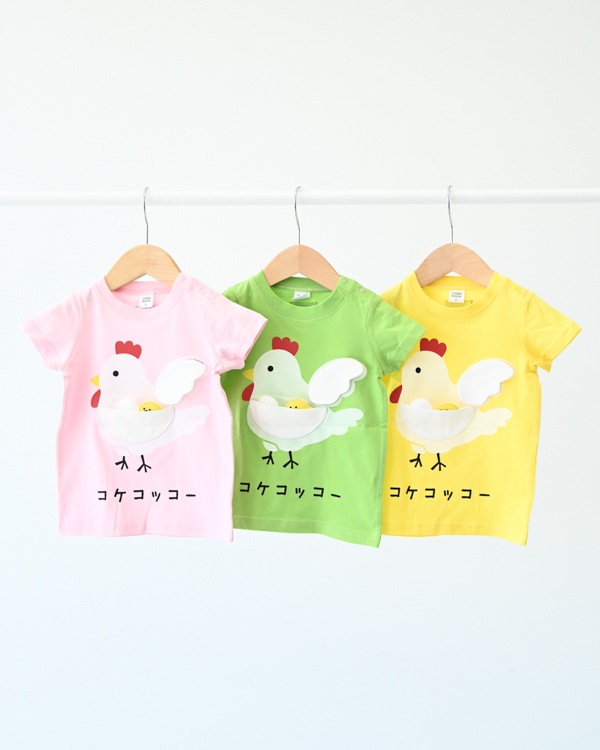 【チークルーム】コケコッコー Tシャツ / ピンク