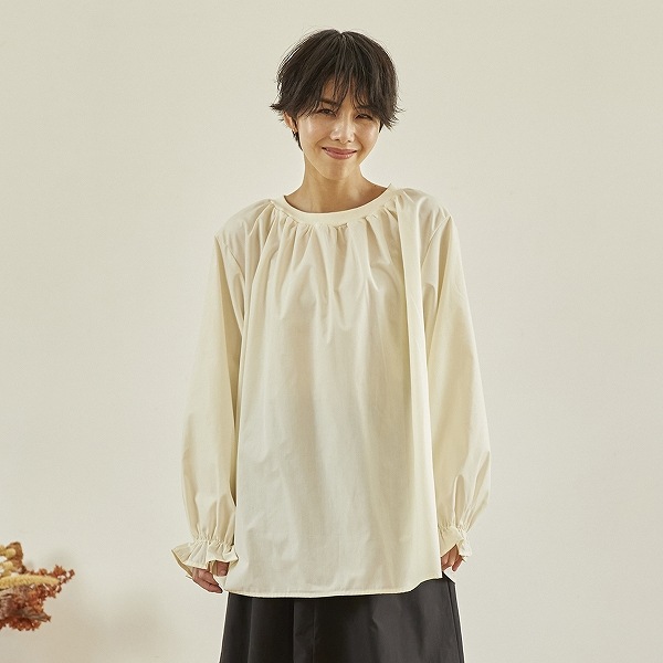 【25FW】ギャザーブラウス / オフホワイト