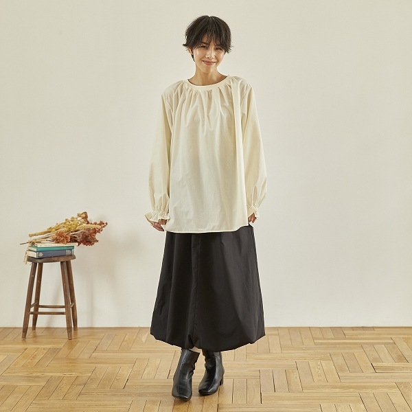 【25FW】ギャザーブラウス / オフホワイト