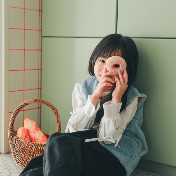 【25FW】ファー ポケット付きベスト / サックス