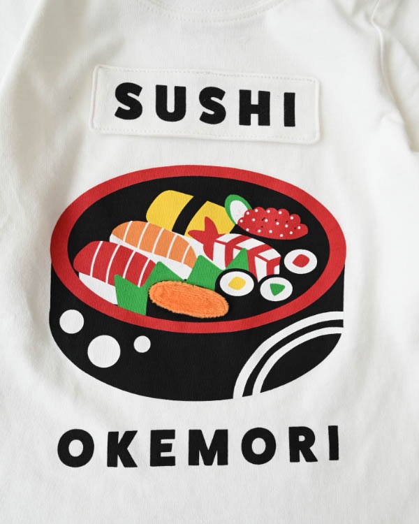 【チークルーム】桶のお寿司ロングＴシャツ / オフホワイト