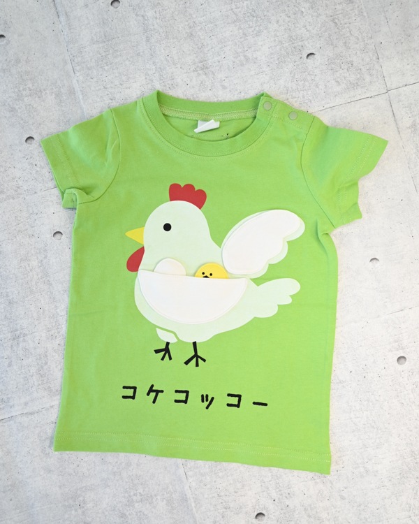 【チークルーム】コケコッコー Tシャツ / グリーン