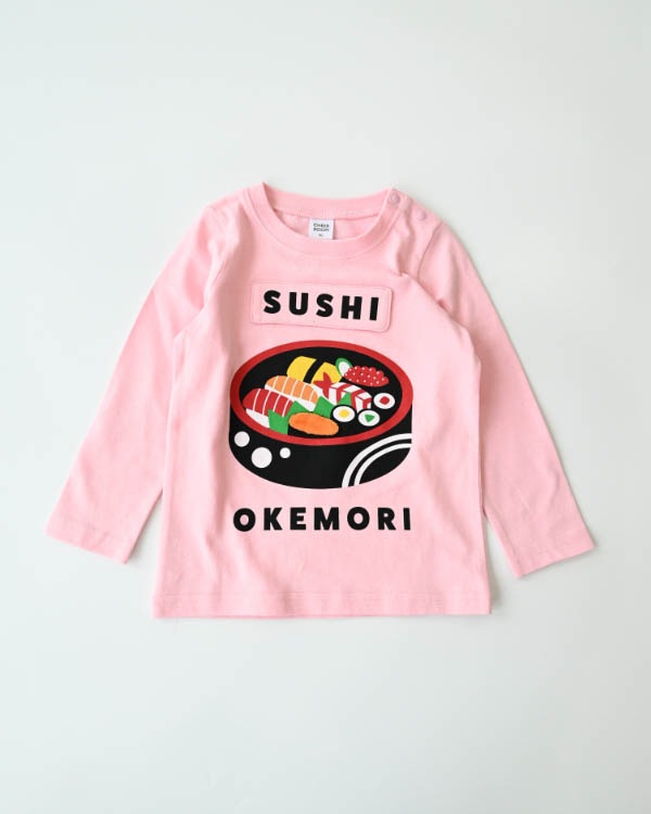 【チークルーム】桶のお寿司ロングＴシャツ / ピンク