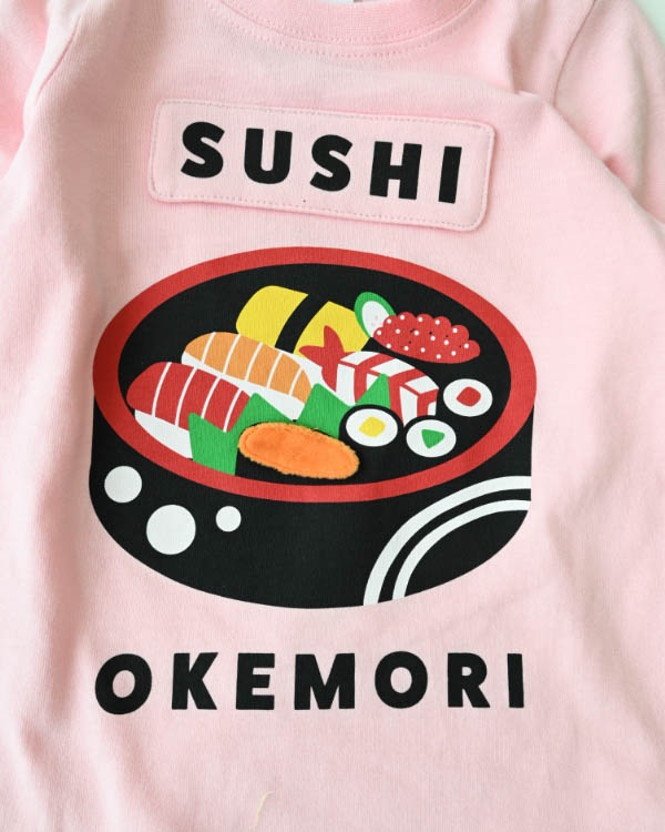 【チークルーム】桶のお寿司ロングＴシャツ / ピンク