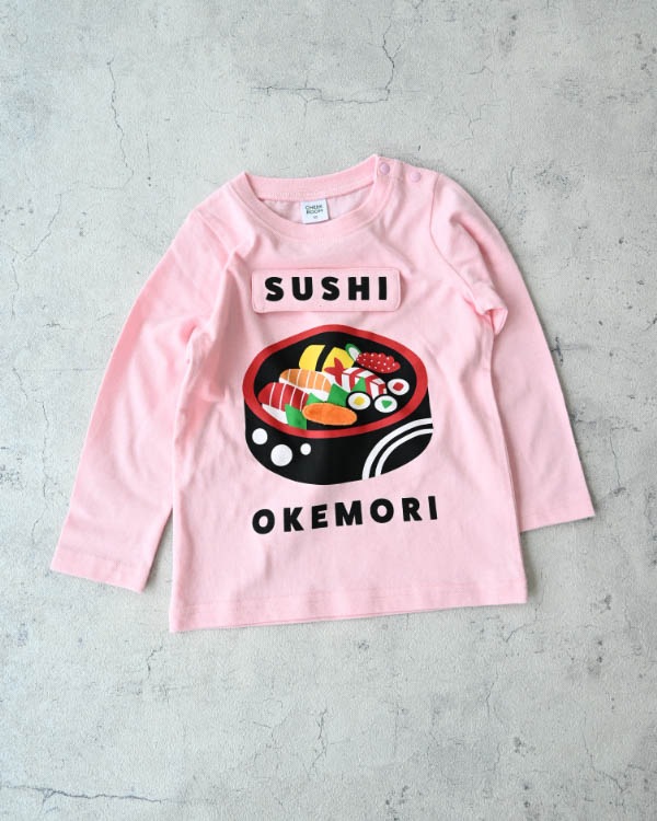 【チークルーム】桶のお寿司ロングＴシャツ / ピンク