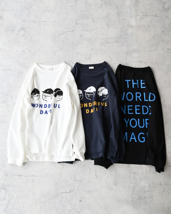 【ジーンズベー】WONDEFULロングTシャツ / ネイビー