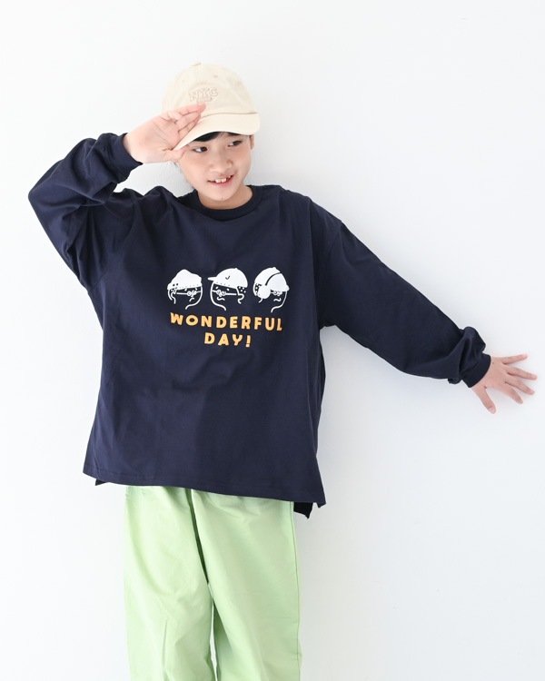 【ジーンズベー】WONDEFULロングTシャツ / ネイビー