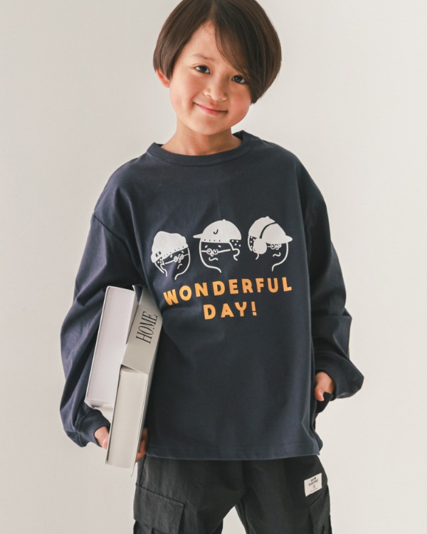 【ジーンズベー】WONDEFULロングTシャツ / ネイビー