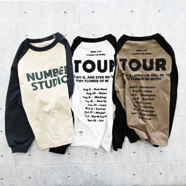 【25FW】NUMBER STUDIO ロングTシャツ / ベージュ