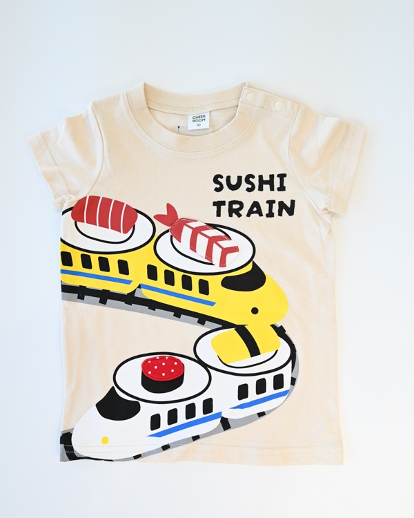 【チークルーム】新幹線お寿司 Tシャツ / アイボリー
