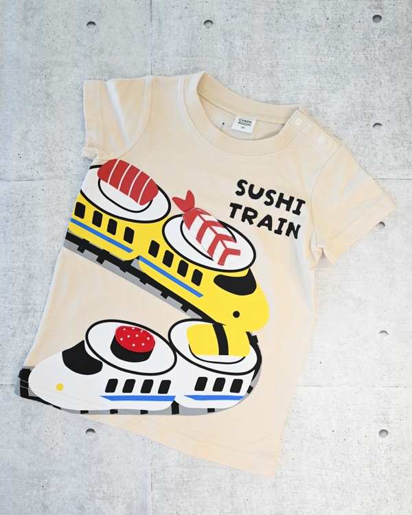 【チークルーム】新幹線お寿司 Tシャツ / アイボリー