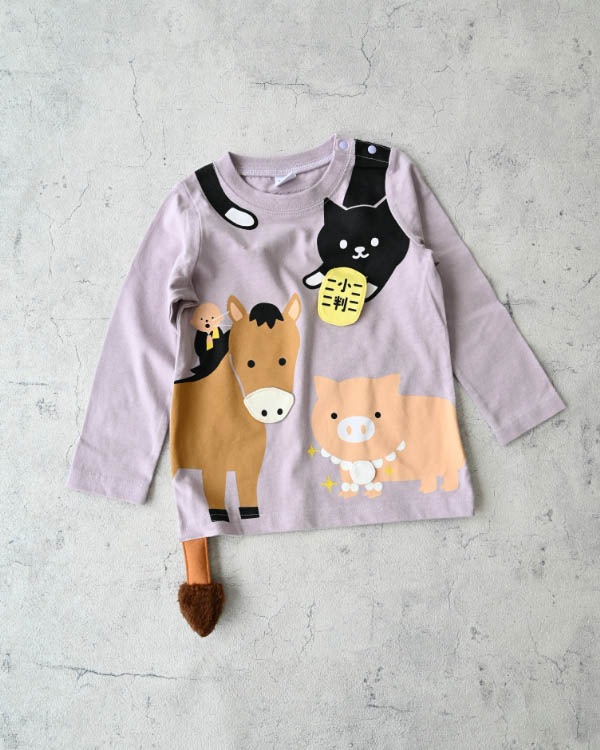 【26PS】ことわざロングＴシャツ / ラベンダー