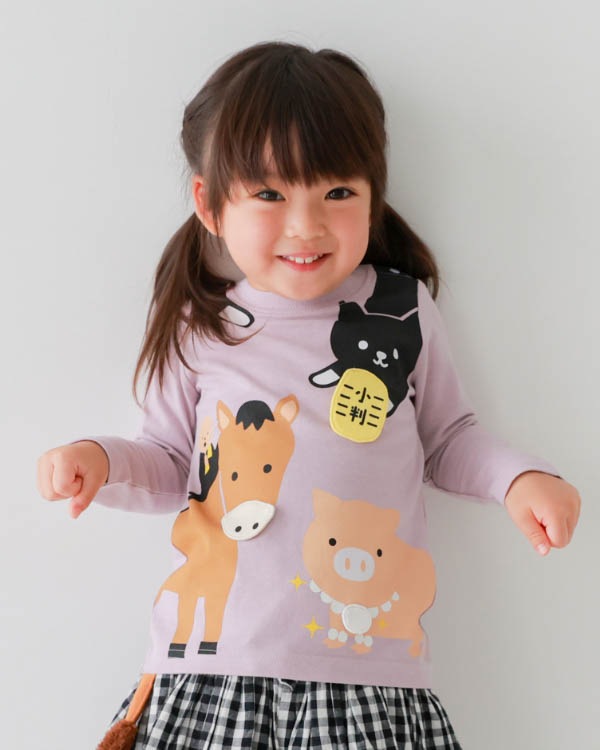 【26PS】ことわざロングＴシャツ / ラベンダー