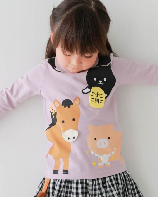 【26PS】ことわざロングＴシャツ / ラベンダー