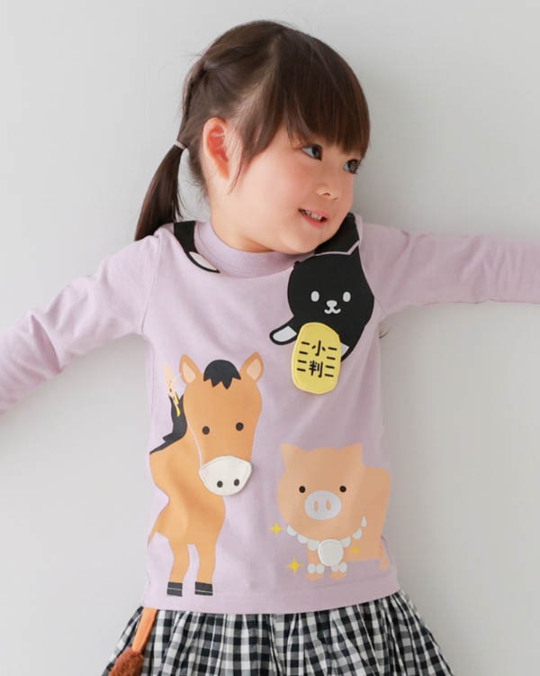 【26PS】ことわざロングＴシャツ / ラベンダー