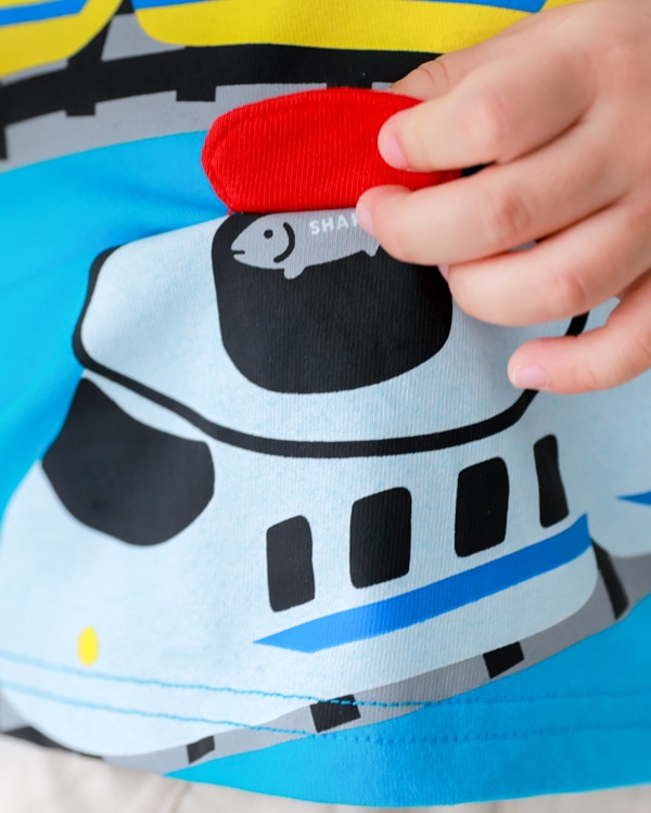 【チークルーム】新幹線お寿司 Tシャツ / ブルー