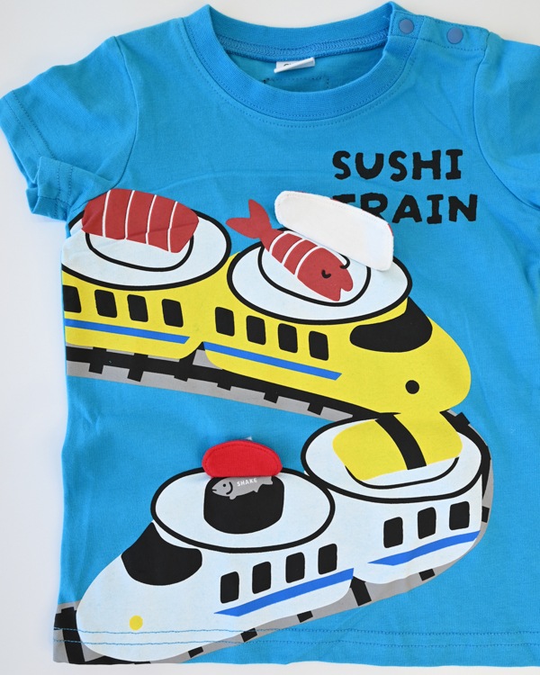 【チークルーム】新幹線お寿司 Tシャツ / ブルー