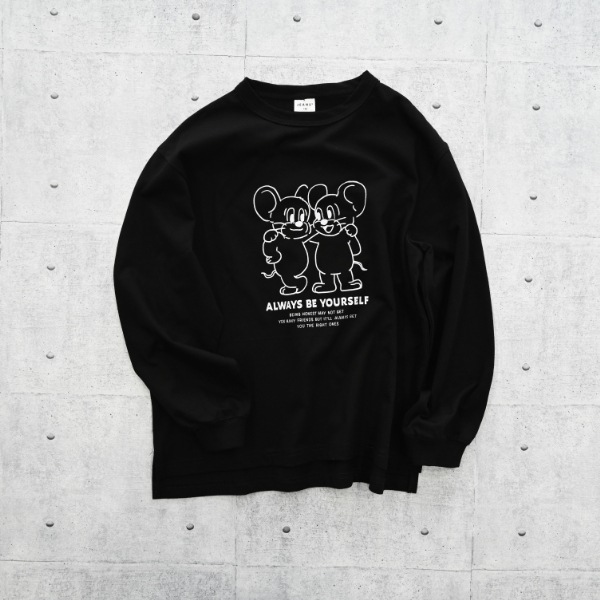 【25FW】MOUSE ロングＴシャツ / ブラック