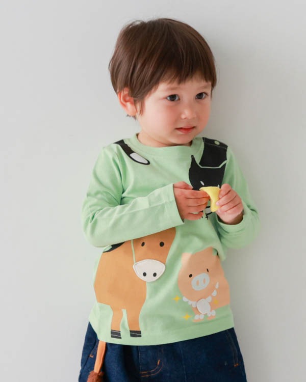 【チークルーム】ことわざロングＴシャツ / グリーン