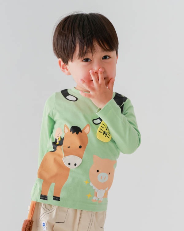 【チークルーム】ことわざロングＴシャツ / グリーン