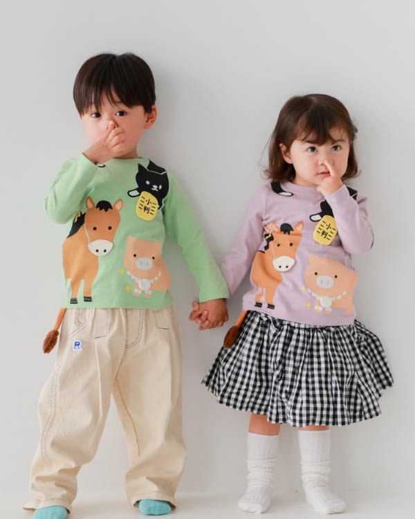 【チークルーム】ことわざロングＴシャツ / グリーン