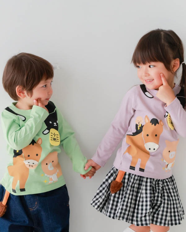 【チークルーム】ことわざロングＴシャツ / グリーン