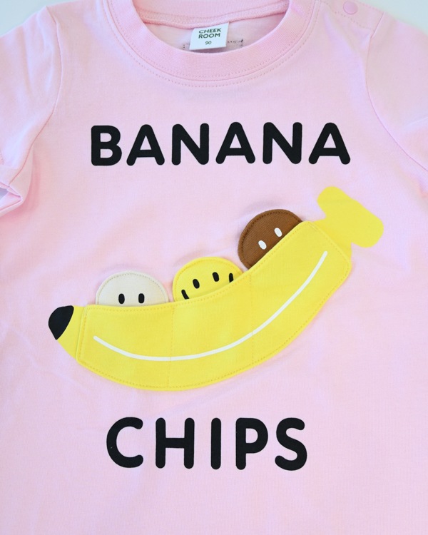 【チークルーム】バナナ Tシャツ / ピンク