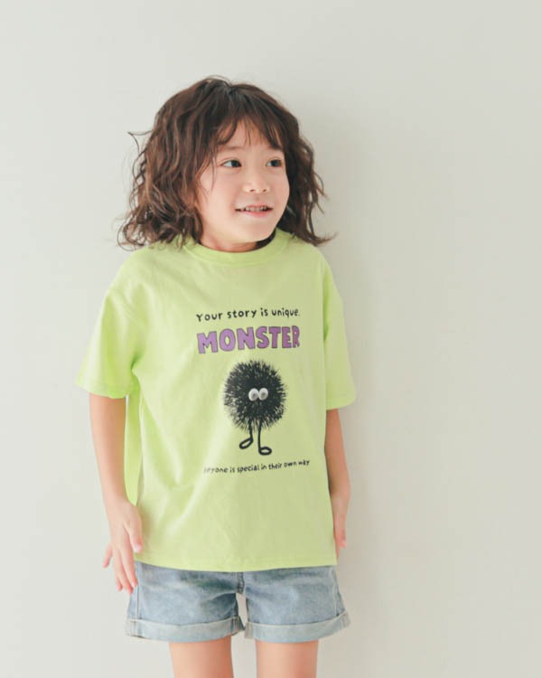 【ニコフラート】キョロキョロ Tシャツ / ライトグリーン