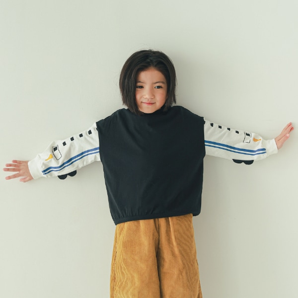 新品未使用タグ付き❣️トラノイ　長袖Tシャツ　ボーダー 25FW】新幹線袖 ロングTシャツ / ブラック | 全品（ブランド