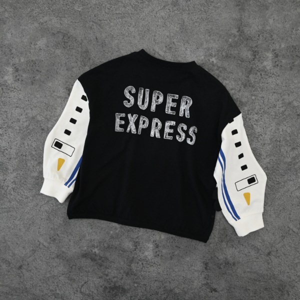 【25FW】新幹線袖 ロングＴシャツ / ブラック