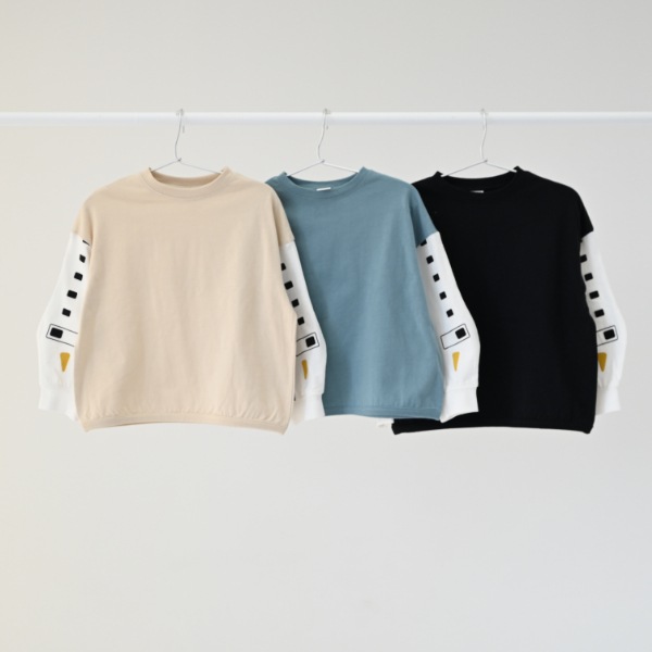 【25FW】新幹線袖 ロングＴシャツ / ブラック