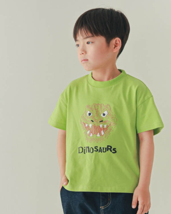 【26SS】恐竜トゲトゲ Tシャツ / グリーン