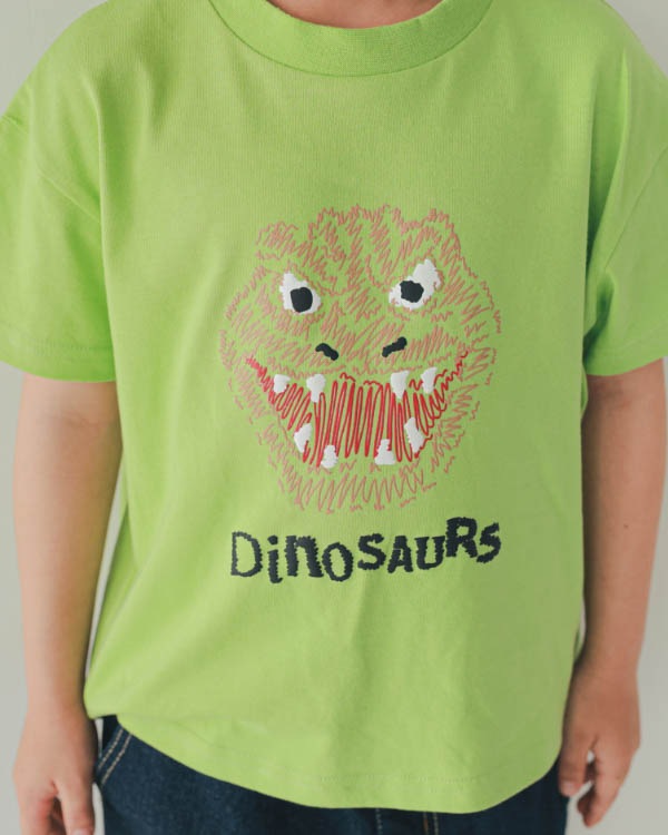 【26SS】恐竜トゲトゲ Tシャツ / グリーン