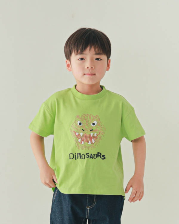 【26SS】恐竜トゲトゲ Tシャツ / グリーン