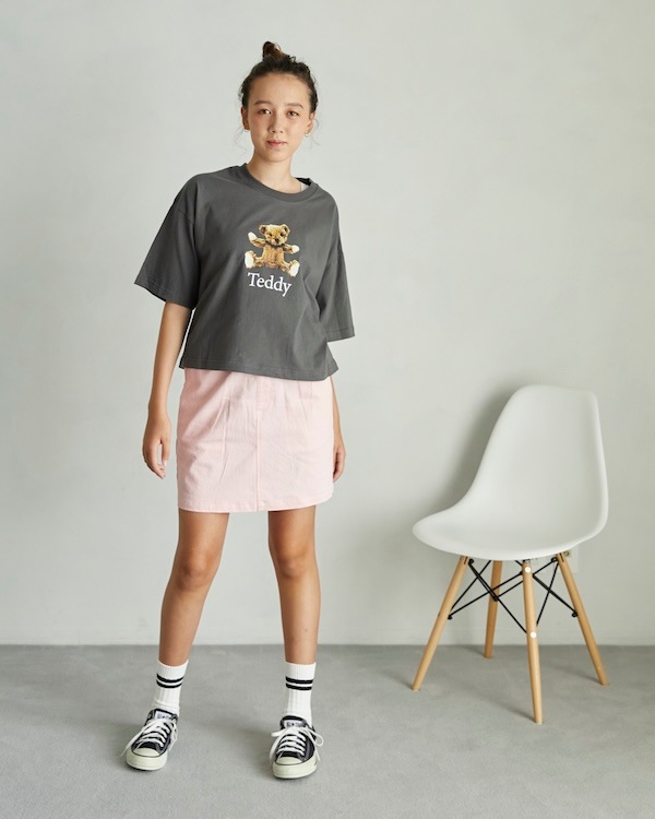 【アンディニー】Teddy ショート Tシャツ / チャコールグレー