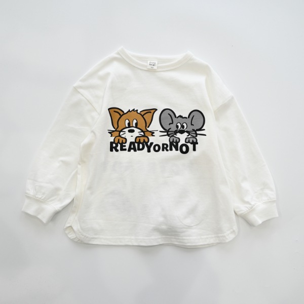 【25FW】キャットとマウス ロングＴシャツ / オフホワイト