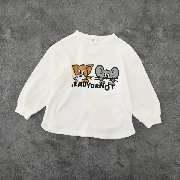 【25FW】キャットとマウス ロングＴシャツ / オフホワイト