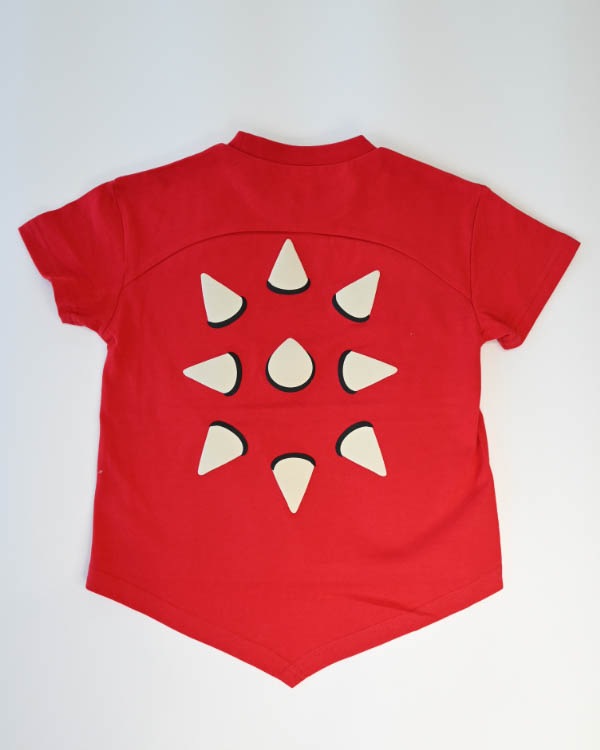 【ニコフラート】恐竜トゲトゲ Tシャツ / レッド