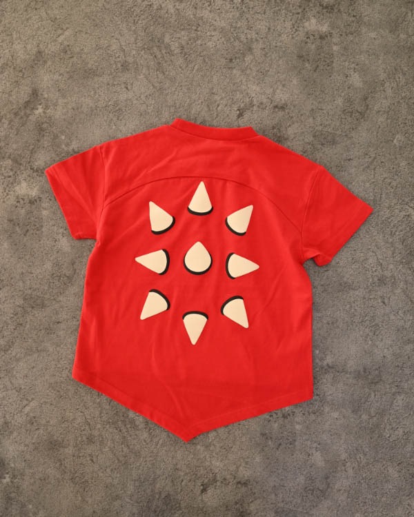 【ニコフラート】恐竜トゲトゲ Tシャツ / レッド